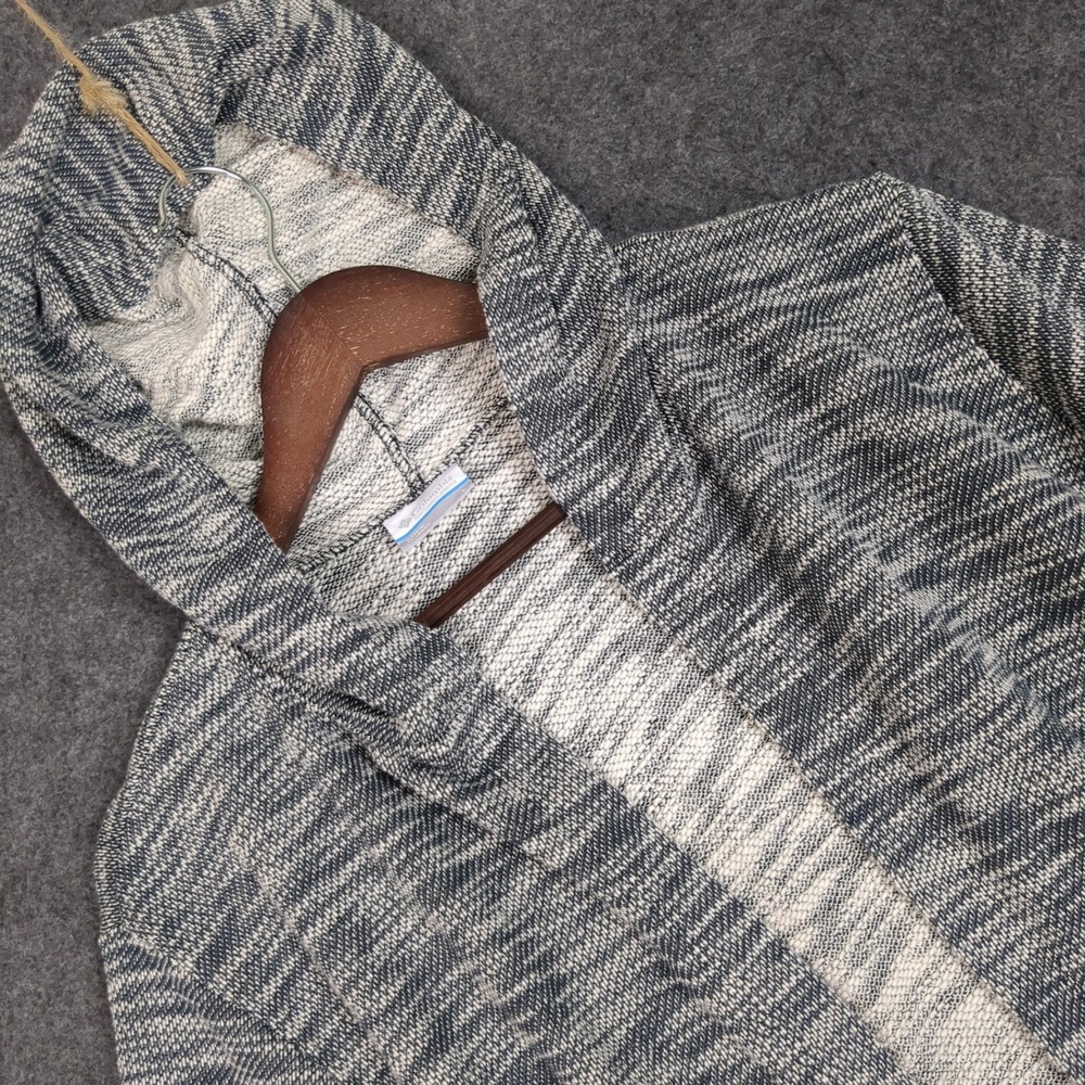 Columbia Womens L Gray Space Dye Open‎ Front Hooded Cardigan Sweater Knit Top